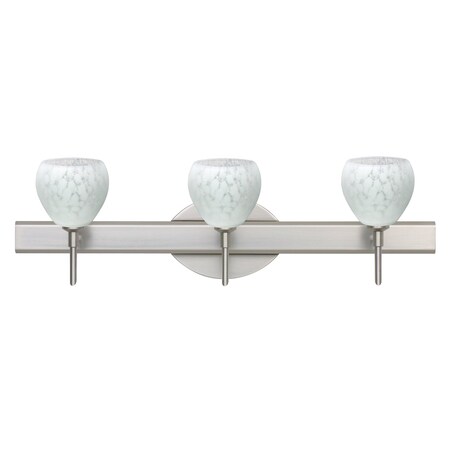 Besa Lighting Tay Tay Vanity, Carrera, Satin Nickel Finish, 3x40W Halogen 3SW-560519-SN